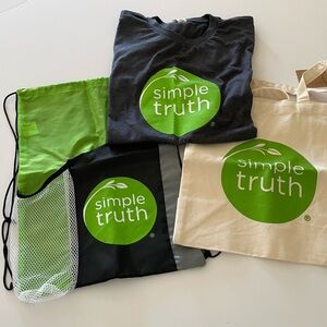Simple Truth Eco-Friendly Bundle XL T-shirt, vitronic tote, string backpack
